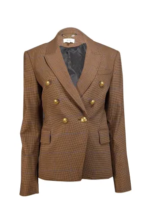 A.L.C. - Brown Houndstooth Double Breasted Blazer Sz 8