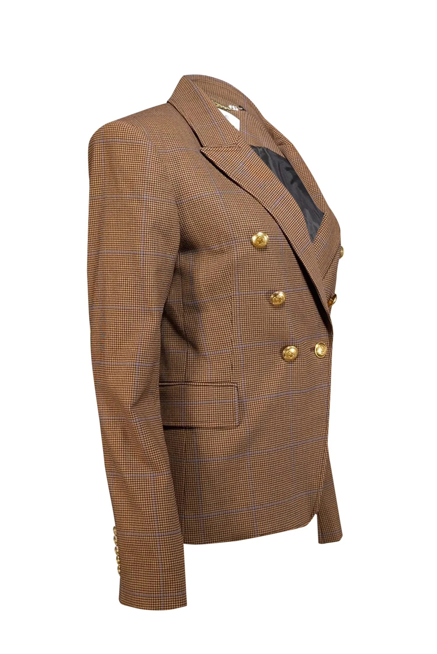 A.L.C. - Brown Houndstooth Double Breasted Blazer Sz 8