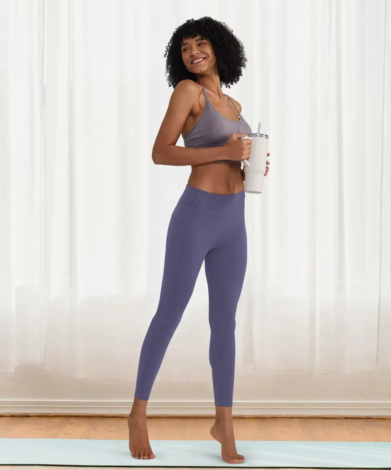 ALONG FIT High Waisted Leggings with Pockets, Tummy Control Workout Leggings for Women 25’’ Soft Yoga Pants Gym Sport Lounge