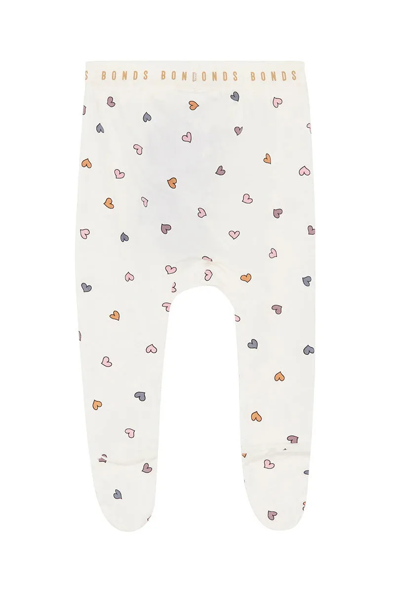Bonds Newbies Foot Legging - Whispering Heart Marscapone