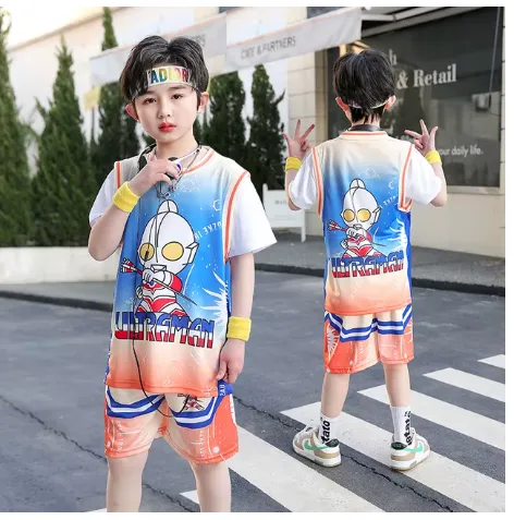 Boys 2 Pc Shorts Set - Boys Basketball Jersey Quick-drying 2Pc Shorts Set