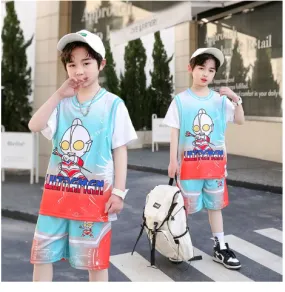 Boys 2 Pc Shorts Set - Boys Basketball Jersey Quick-drying 2Pc Shorts Set