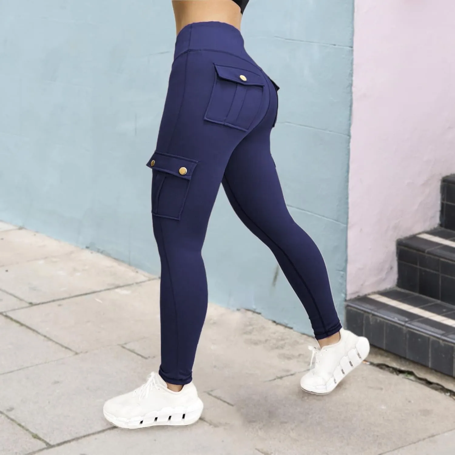 Cargo Pants for Women Quick Dry Tight Stretch Gym Running Jogging Yoga Sweatpants Casual High Waist Tapered Trousers