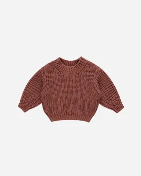 CHUNKY KNIT SWEATER || CRANBERRY