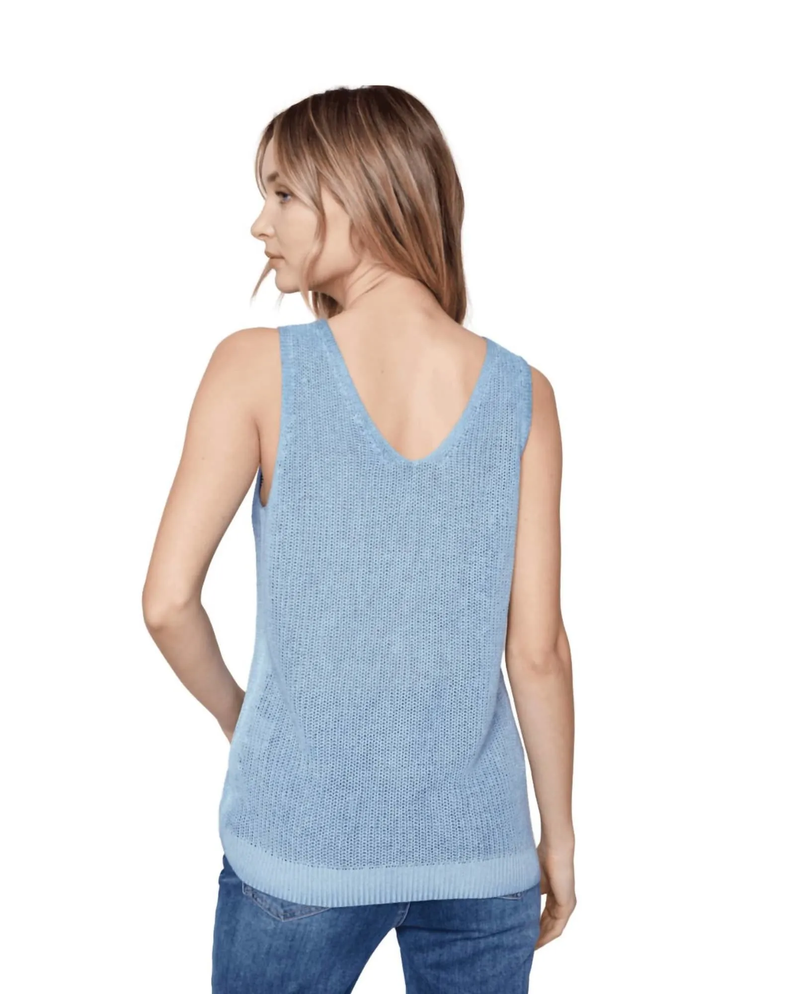 Cold Dye Knit Cami Top in Denim | Denim