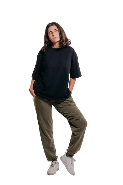 Colorful Comfy oversized Sweatpa-Dark Olive