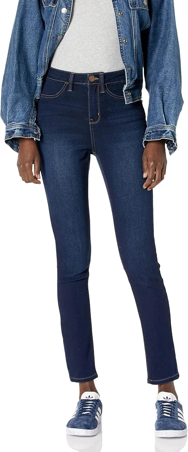 dollhouse Women's Single Button Closure Curvy Dark Wash Skinny