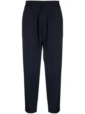 Elasticated-Waistband Tapered Trousers