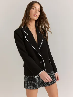 English Factory Long Sleeve Rik Rak Trim Blazer - Brands We Love