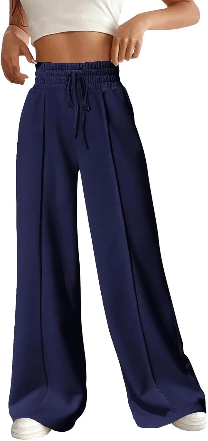 Flare Sweatpants Women Loose Fit Skin Friendly Soft Wide Leg Sweatpants Premium Comfy Drawstring Jogger Sweatpants