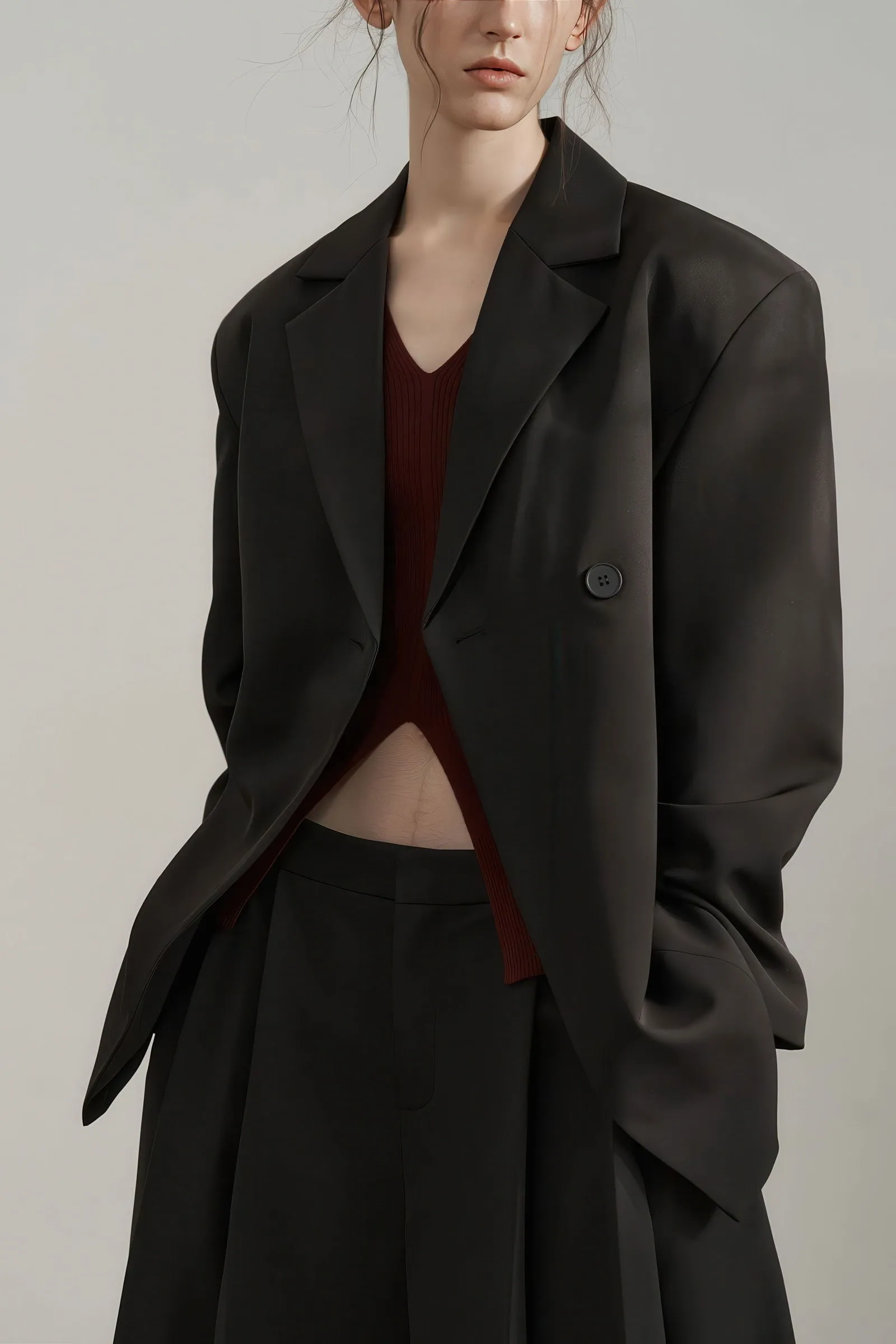 Flattering Single-Button Blazer - Slim Fit for Fall