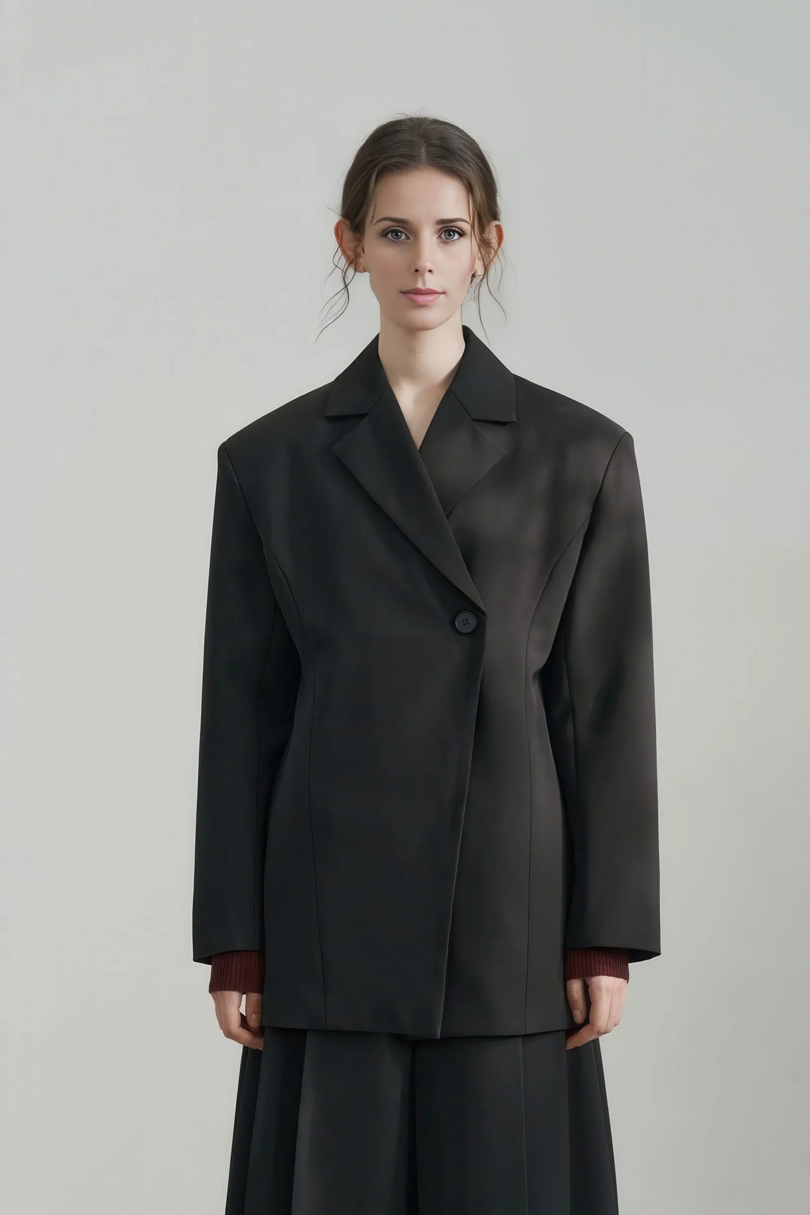 Flattering Single-Button Blazer - Slim Fit for Fall