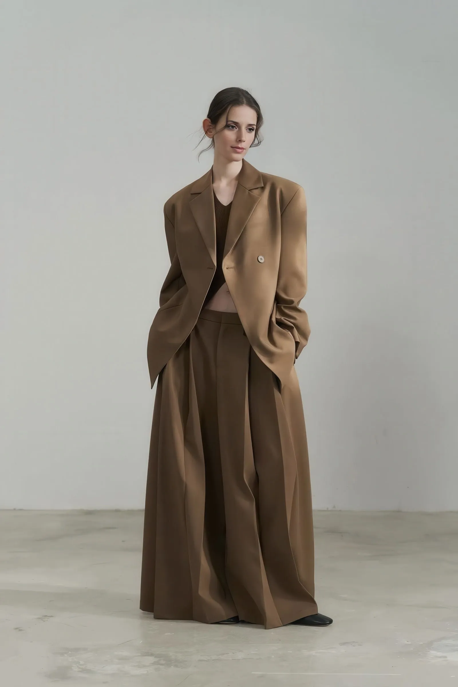 Flattering Single-Button Blazer - Slim Fit for Fall