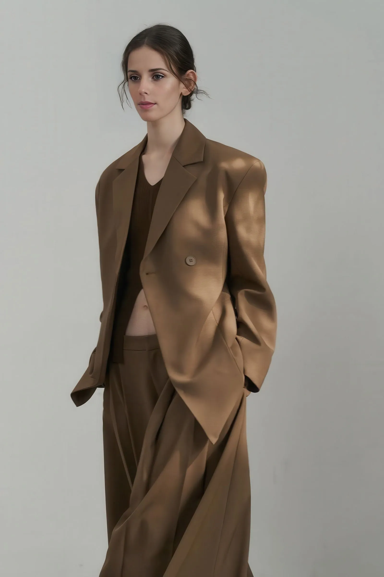 Flattering Single-Button Blazer - Slim Fit for Fall
