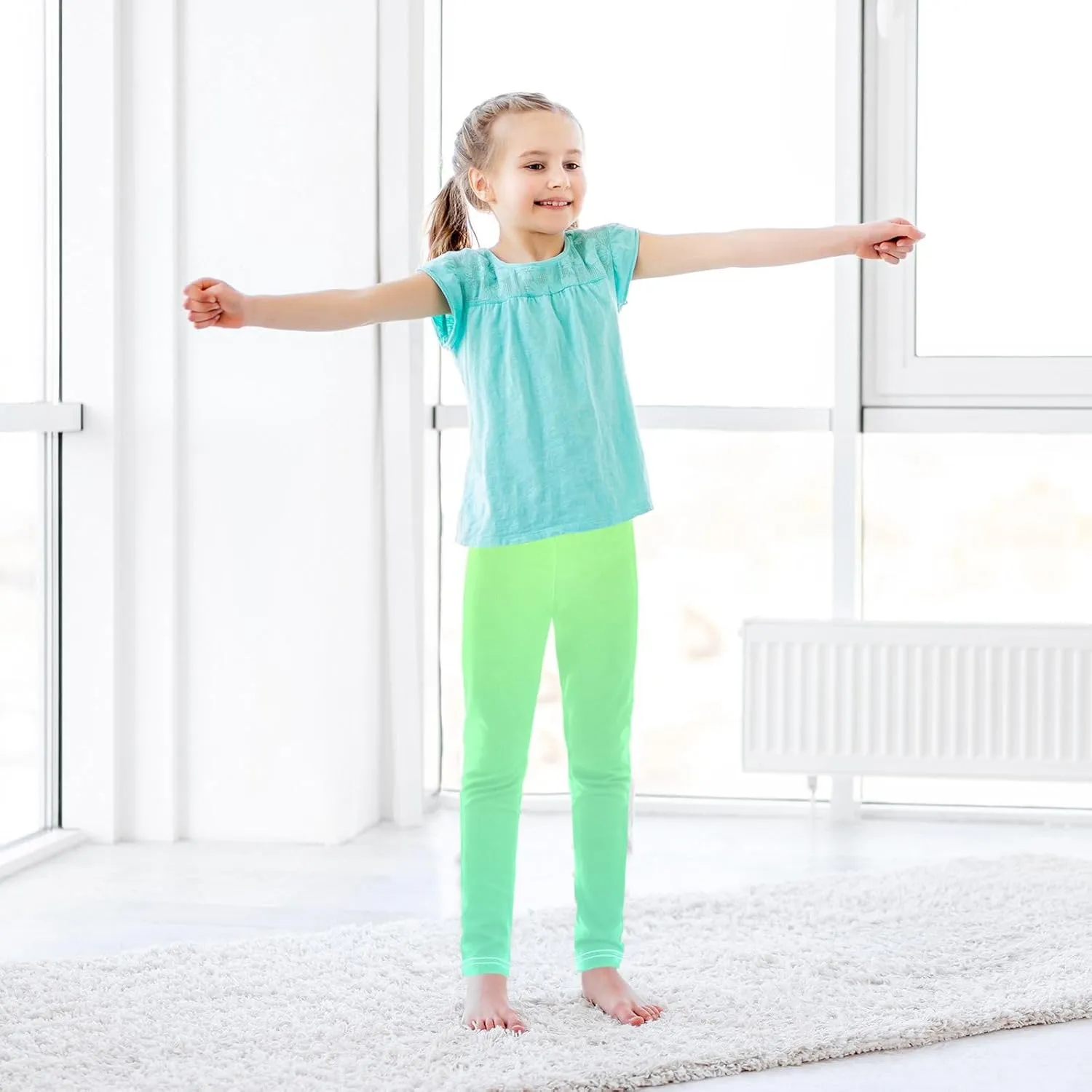 J JOYSAY Blue Pink Gradient Girls Leggings Kids Yoga Pants