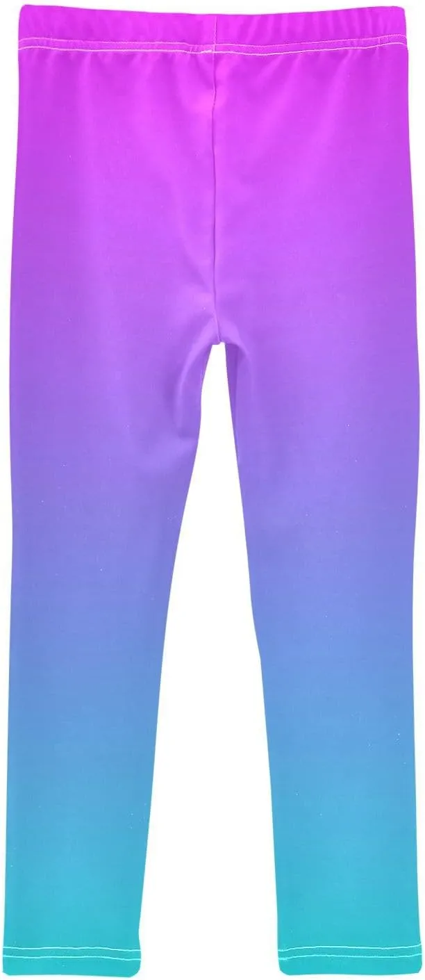 J JOYSAY Blue Pink Gradient Girls Leggings Kids Yoga Pants