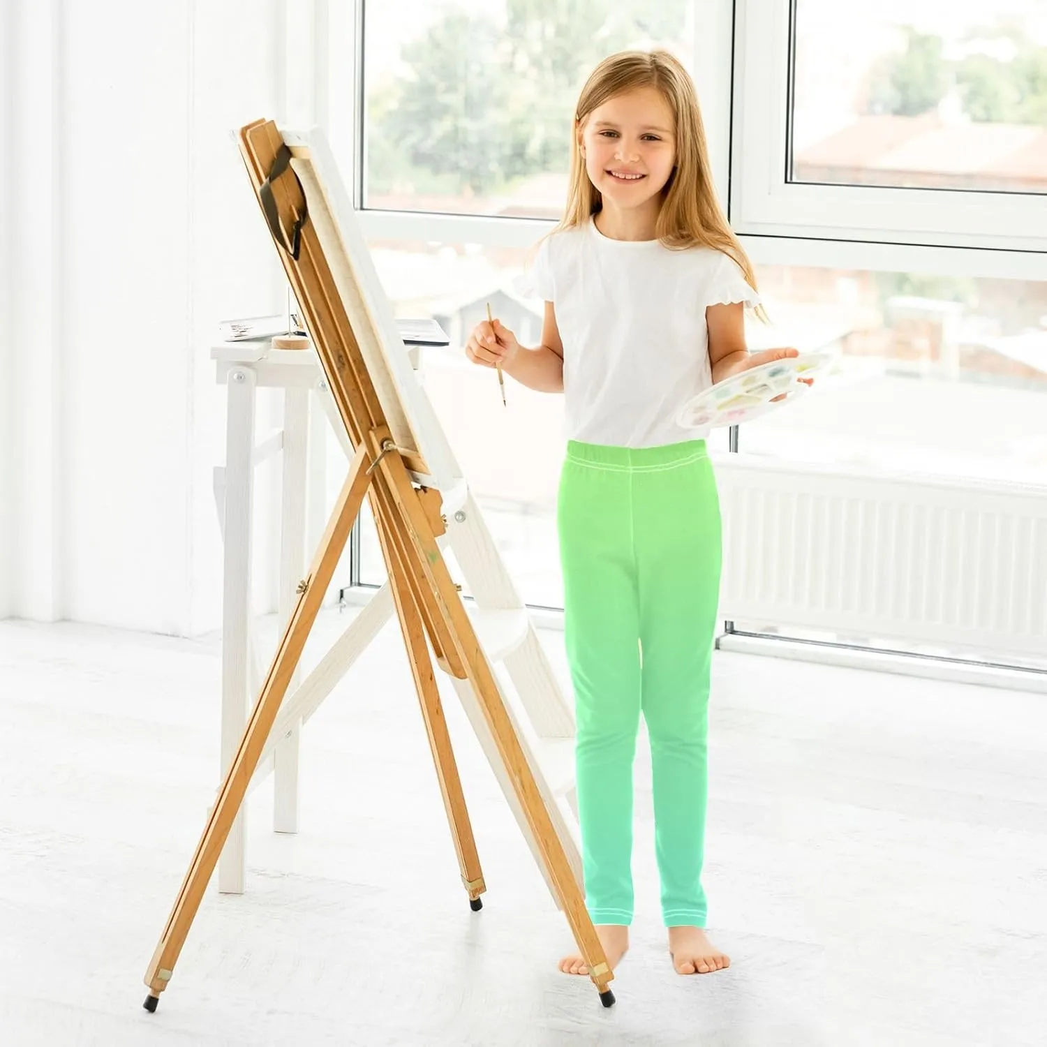 J JOYSAY Blue Pink Gradient Girls Leggings Kids Yoga Pants