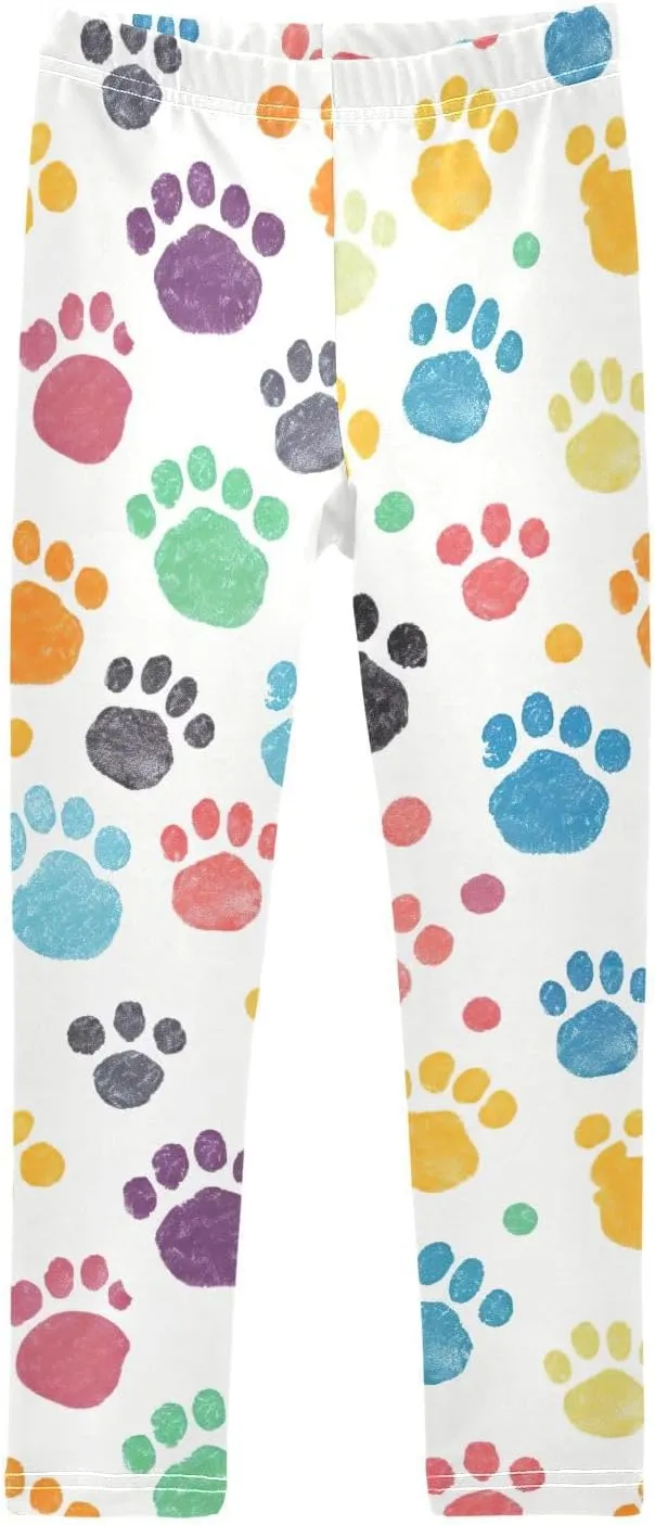 J JOYSAY Colorful Paw Girls Leggings Girls'Legging Pants