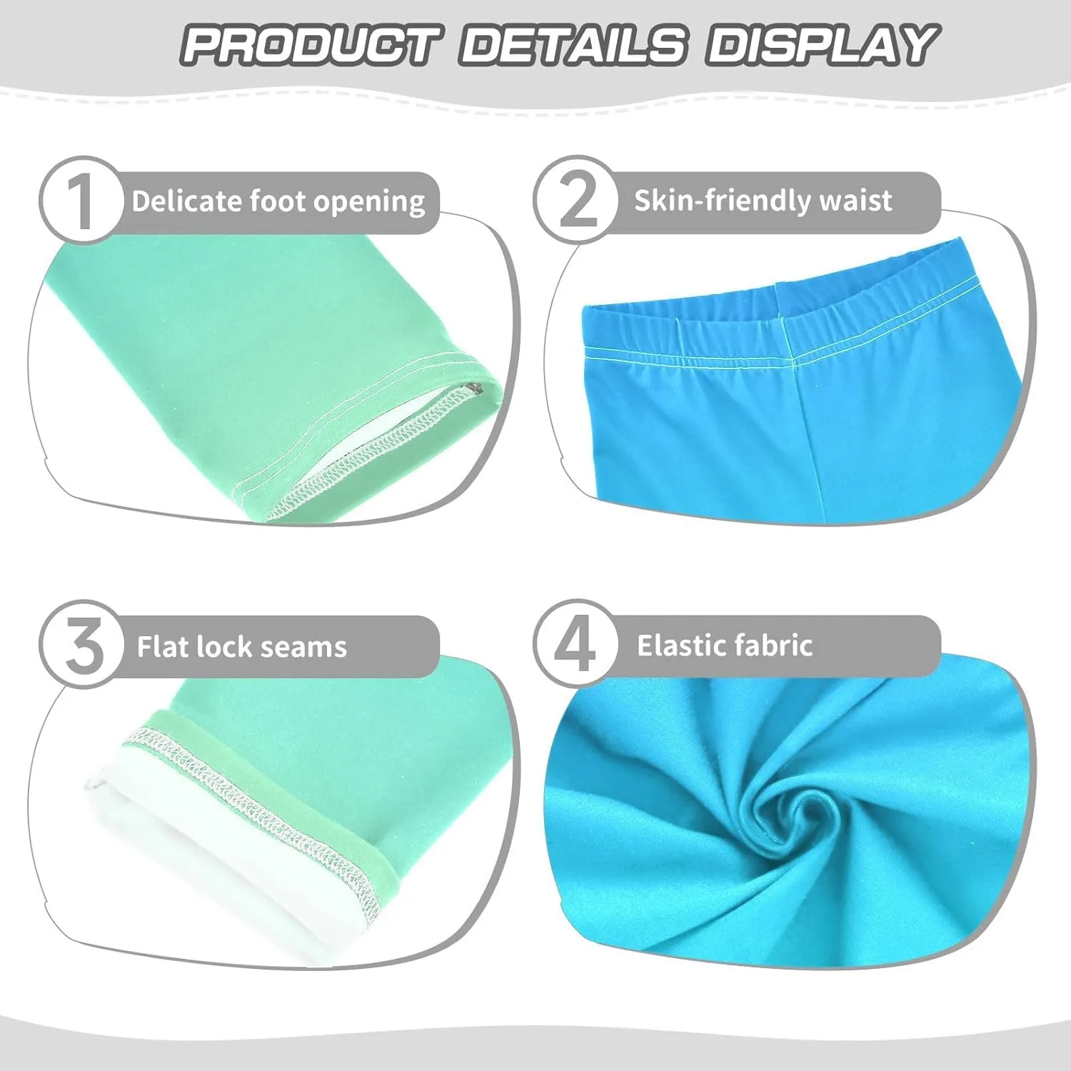 J JOYSAY Cyan Blue Teal Gradient Girls Leggings Girls' Jersey Legging Pants
