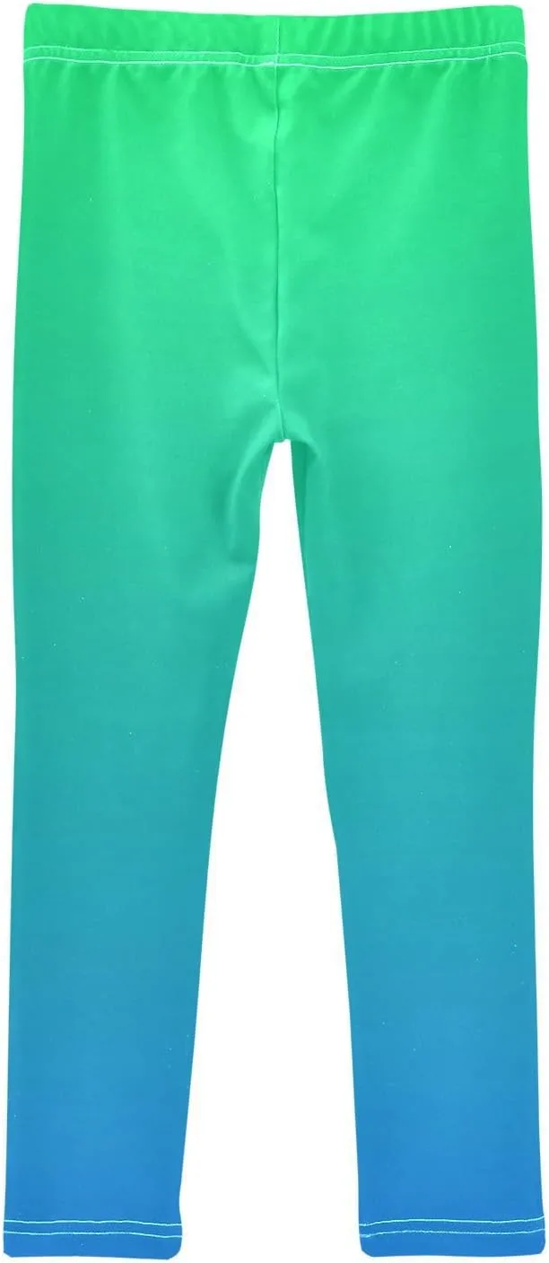 J JOYSAY Cyan Blue Teal Gradient Girls Leggings Girls' Jersey Legging Pants
