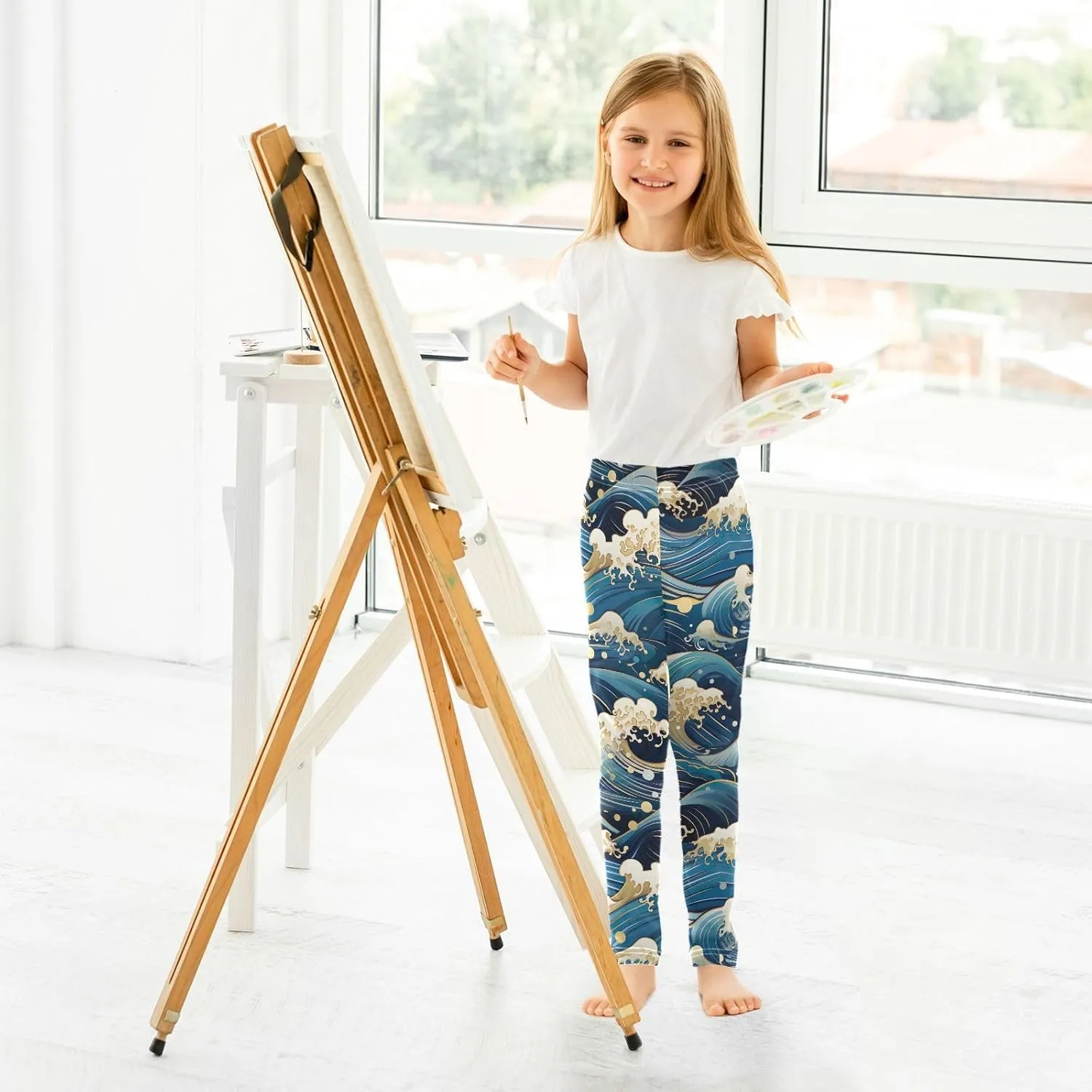 J JOYSAY Ocean Sea Waves Girls Leggings Kids Pants Girls