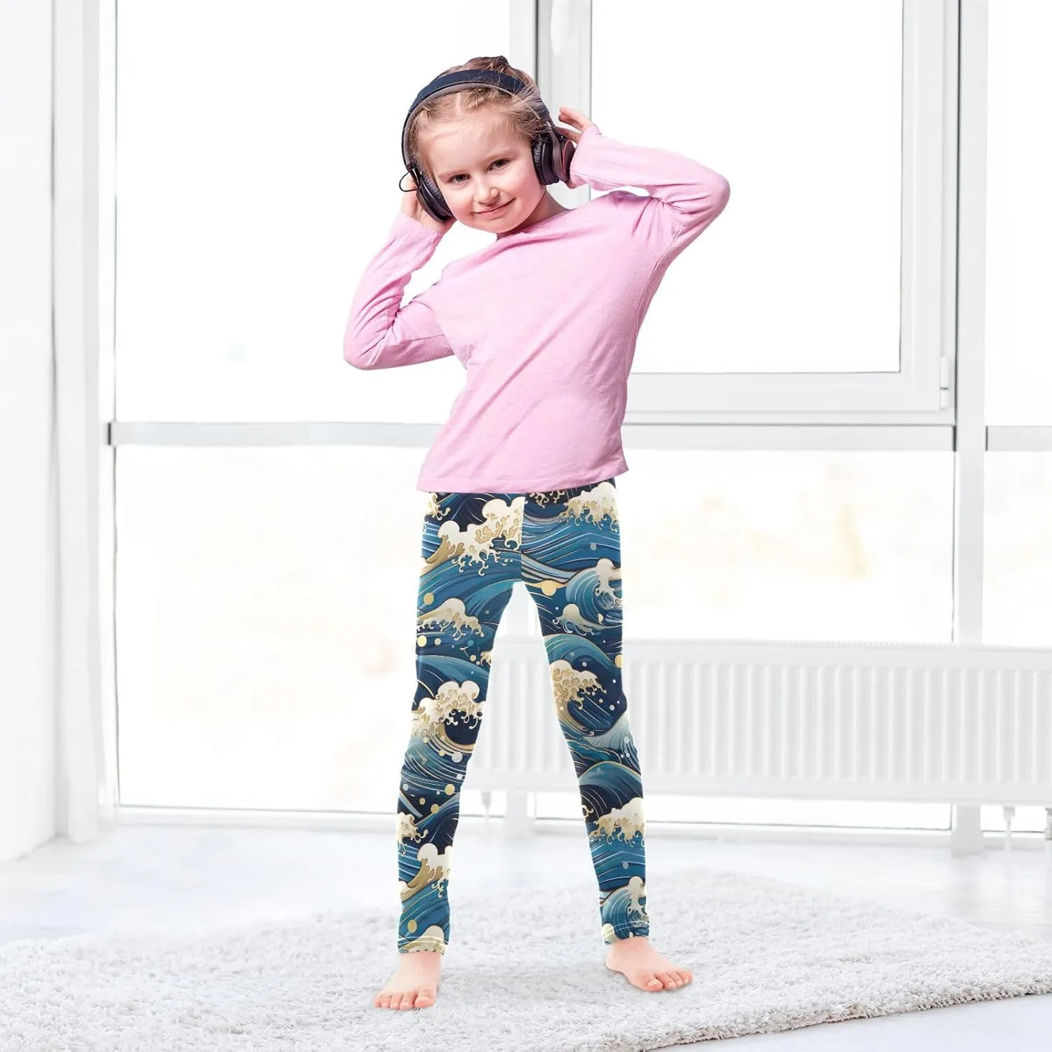 J JOYSAY Ocean Sea Waves Girls Leggings Kids Pants Girls