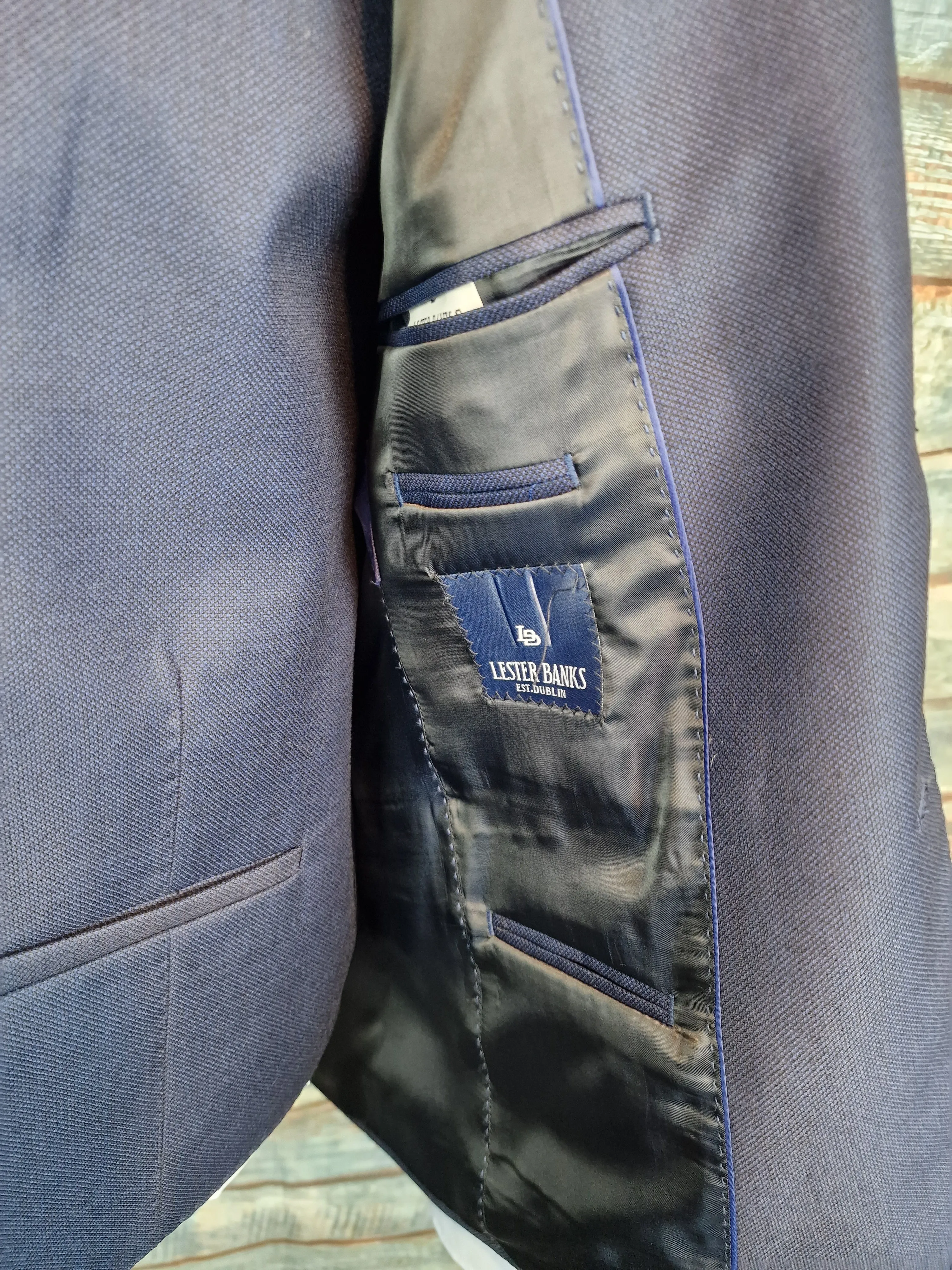 Lester Banks Navy Pure Wool Barberis 3pci Suit