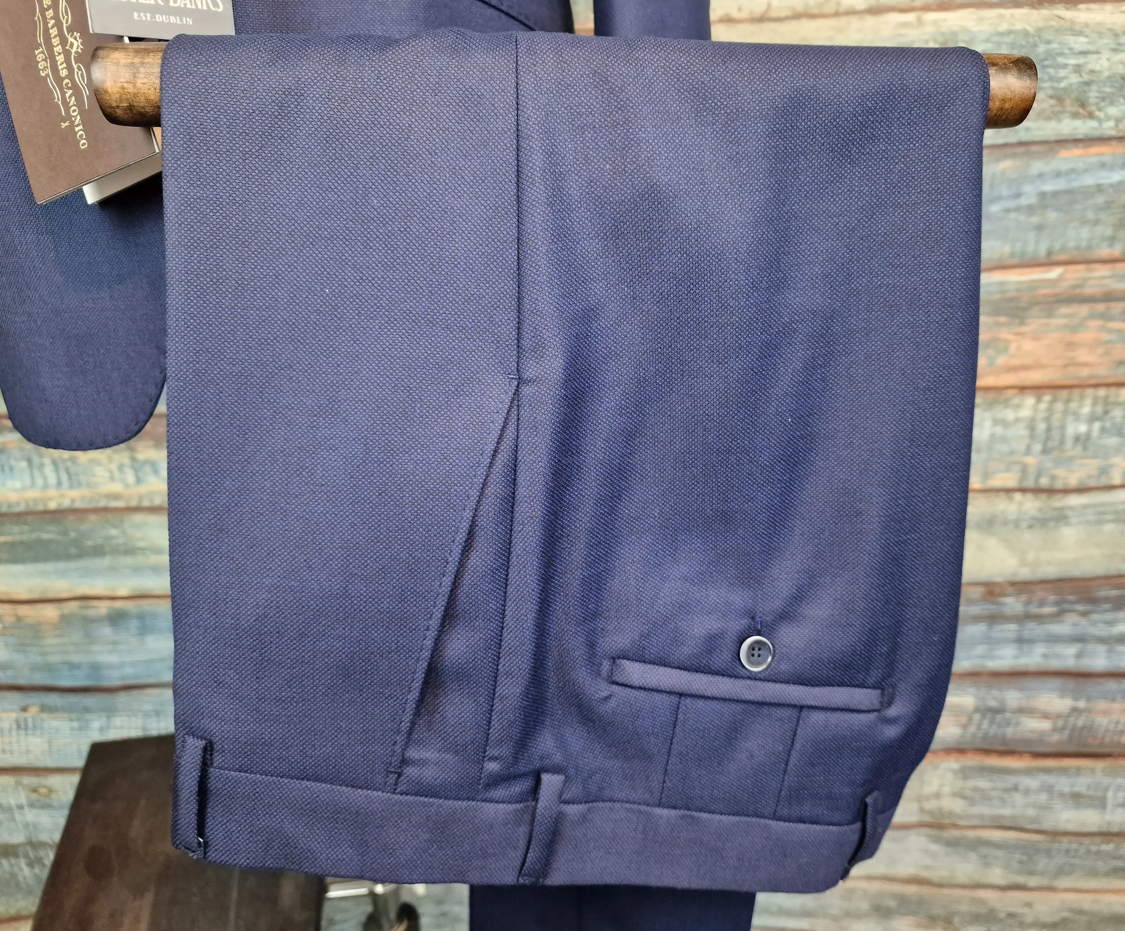 Lester Banks Navy Pure Wool Barberis 3pci Suit