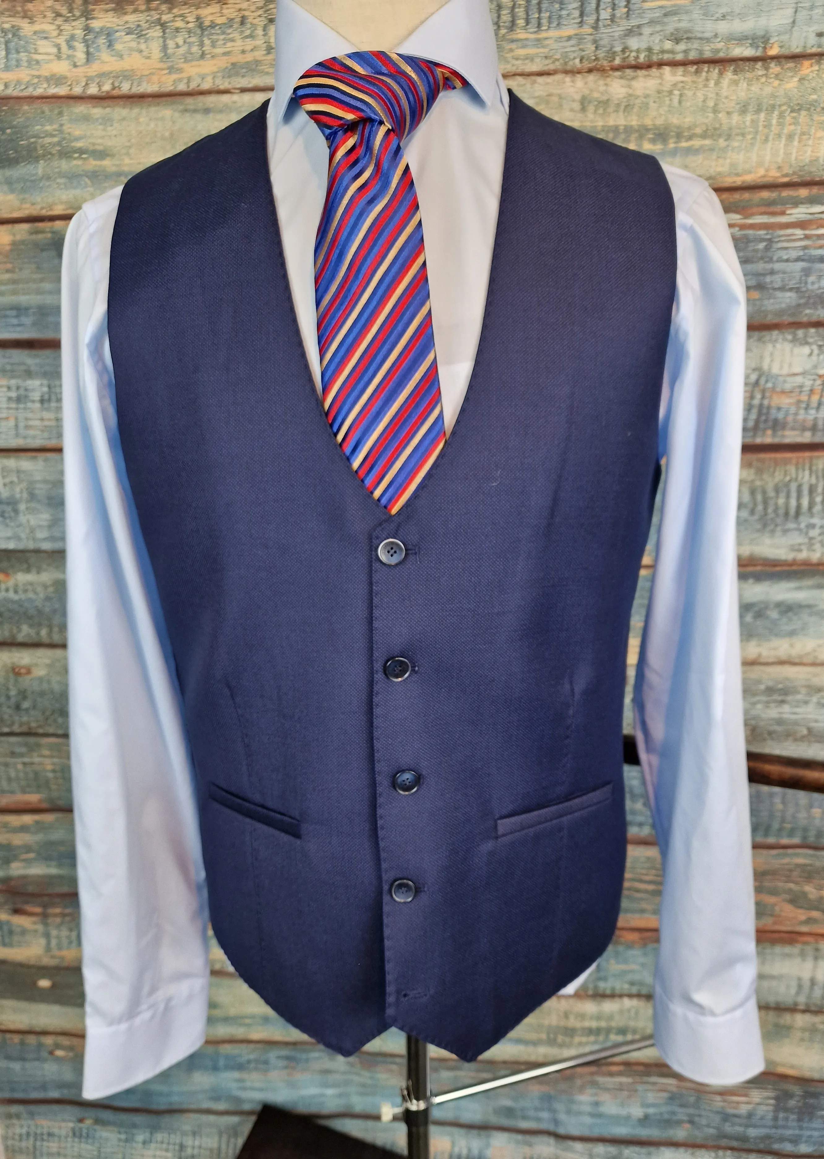 Lester Banks Navy Pure Wool Barberis 3pci Suit