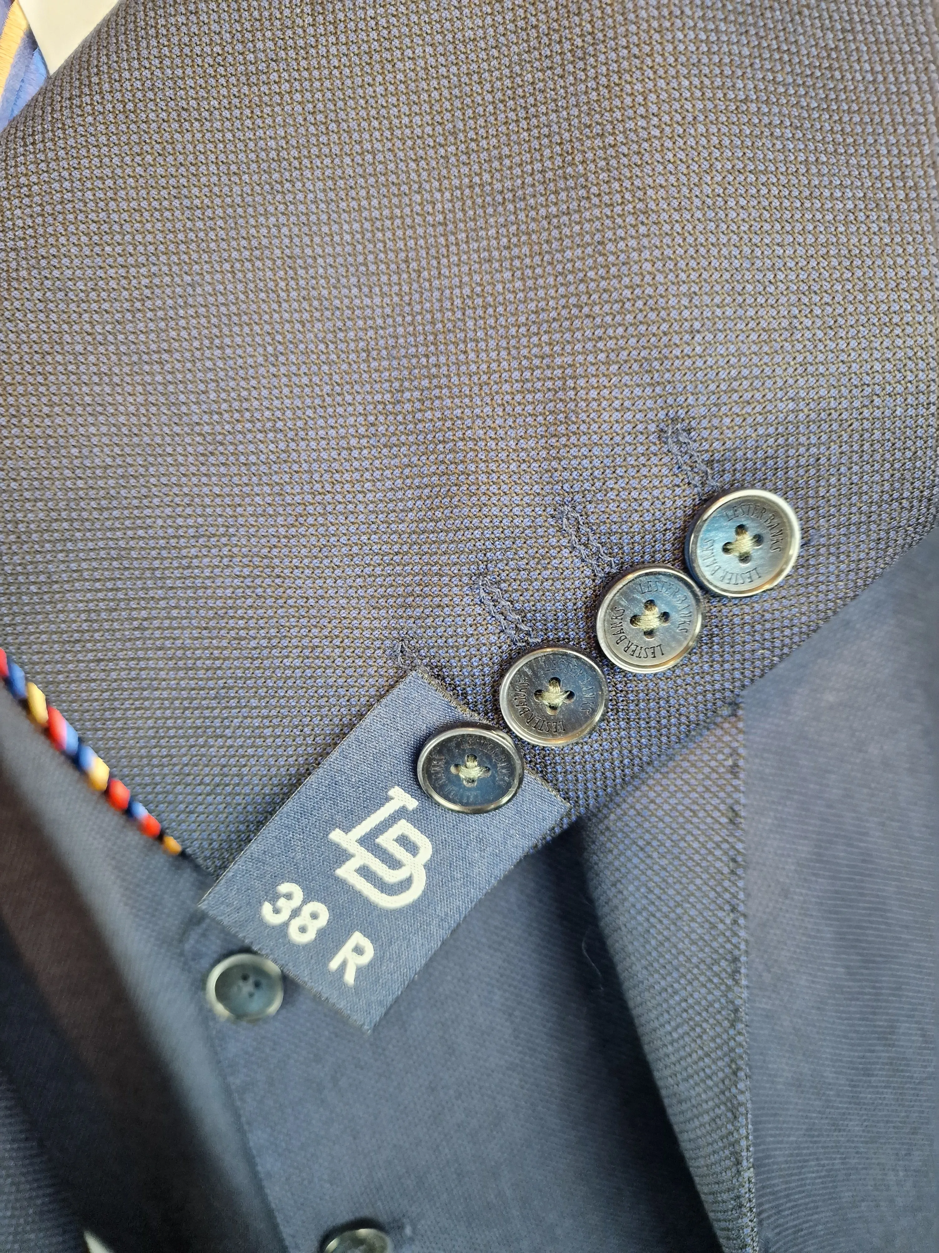 Lester Banks Navy Pure Wool Barberis 3pci Suit