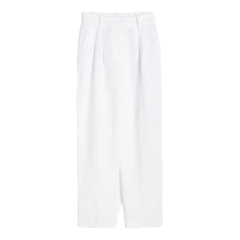 Linen trousers H&M, white