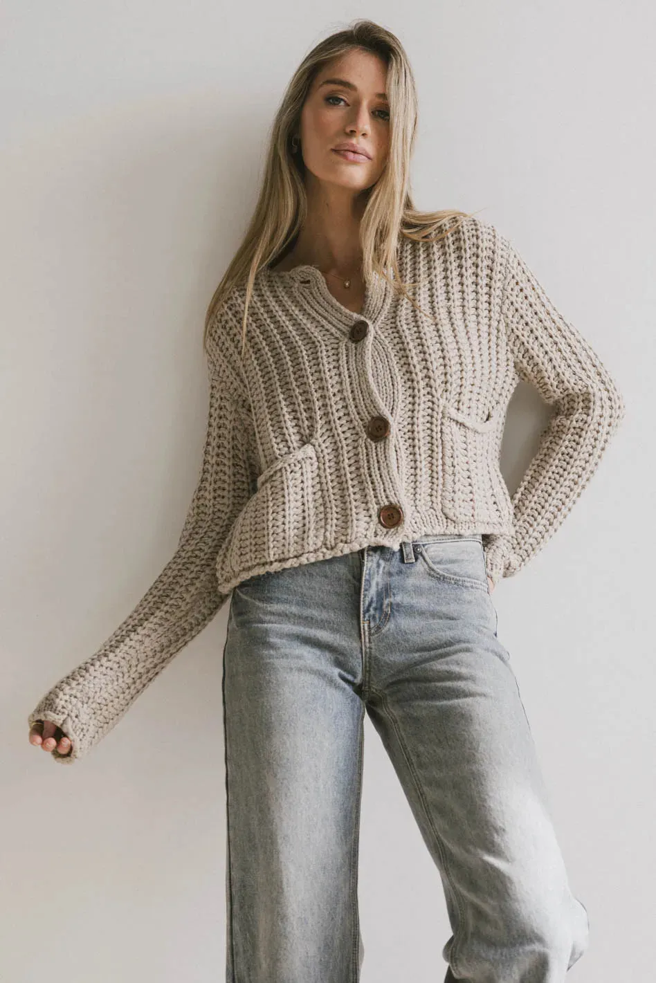 Luca Chunky Knit Sweater in Natural