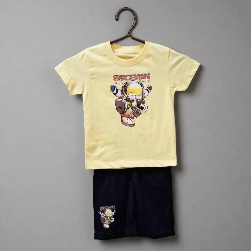Lucido - T-Shirt & Shorts - Yellow - Astronaut