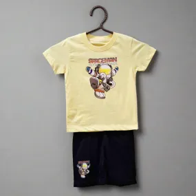 Lucido - T-Shirt & Shorts - Yellow - Astronaut