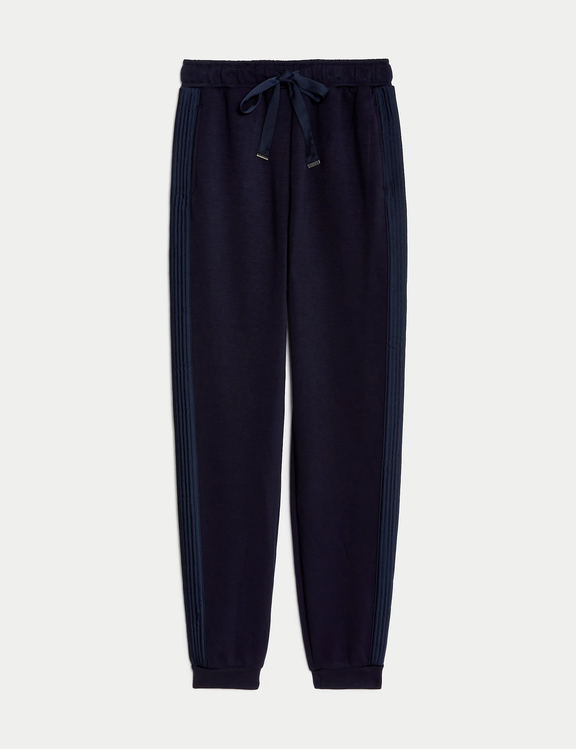 Marks & Spencer Tapered Joggers with Side Stripes, Navy