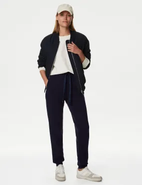 Marks & Spencer Tapered Joggers with Side Stripes, Navy