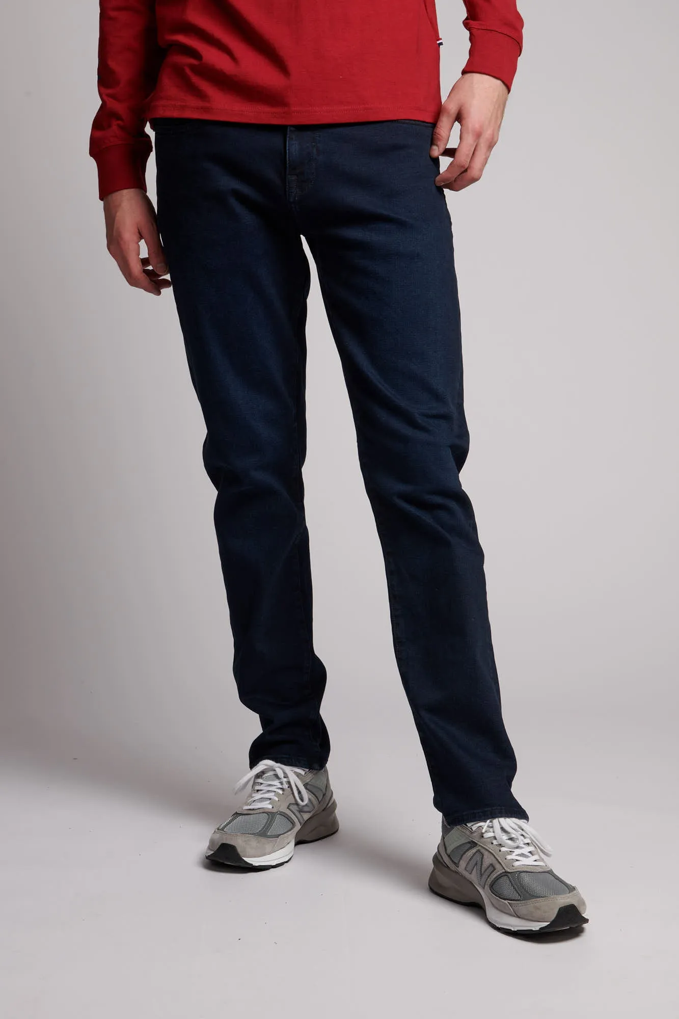 Mens 5 Pocket Slim Fit Denim Jeans in Dark Vintage Wash