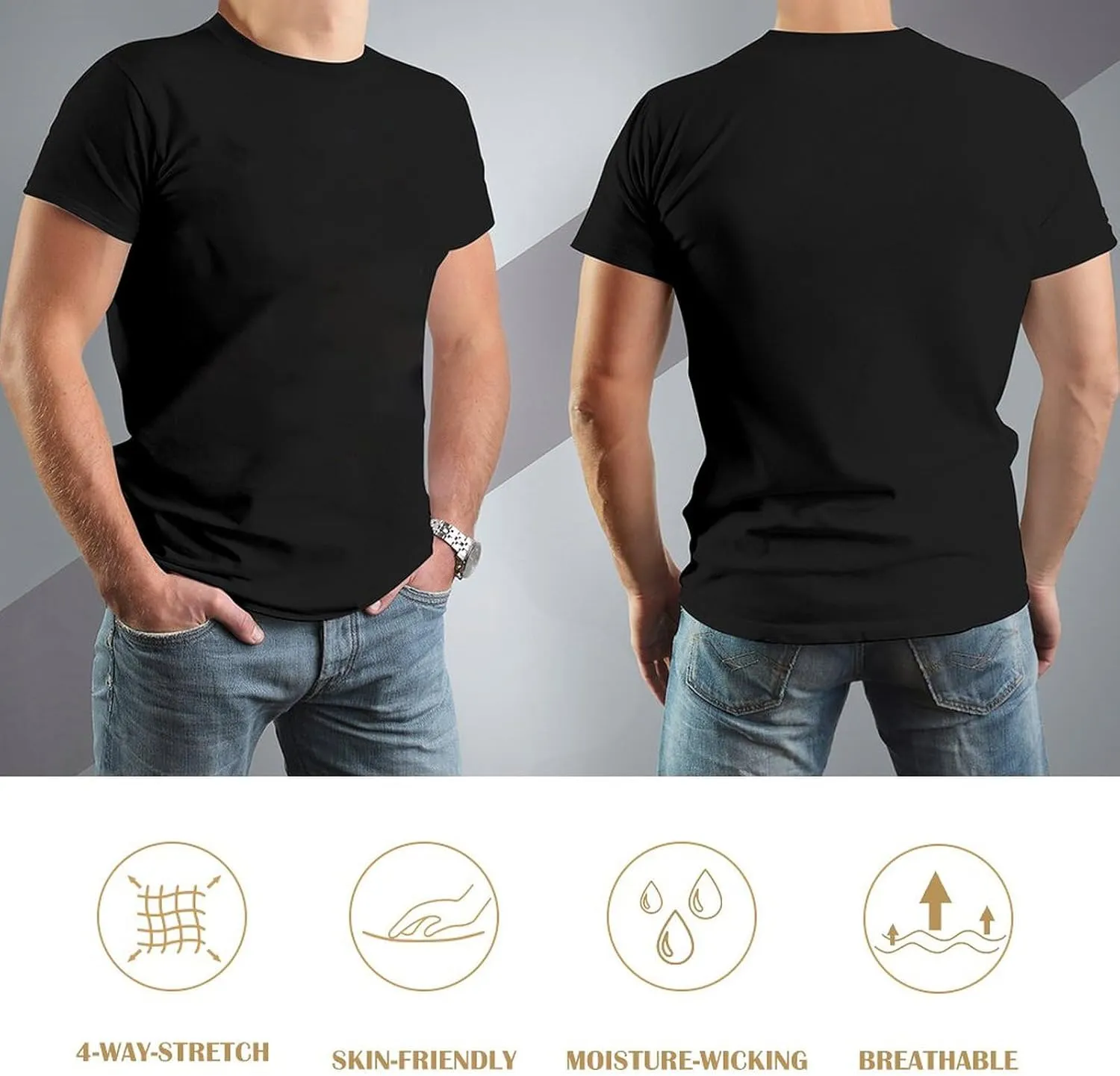 Men's T-Shirt Feel Soft Bony Joanie Classic Style Black