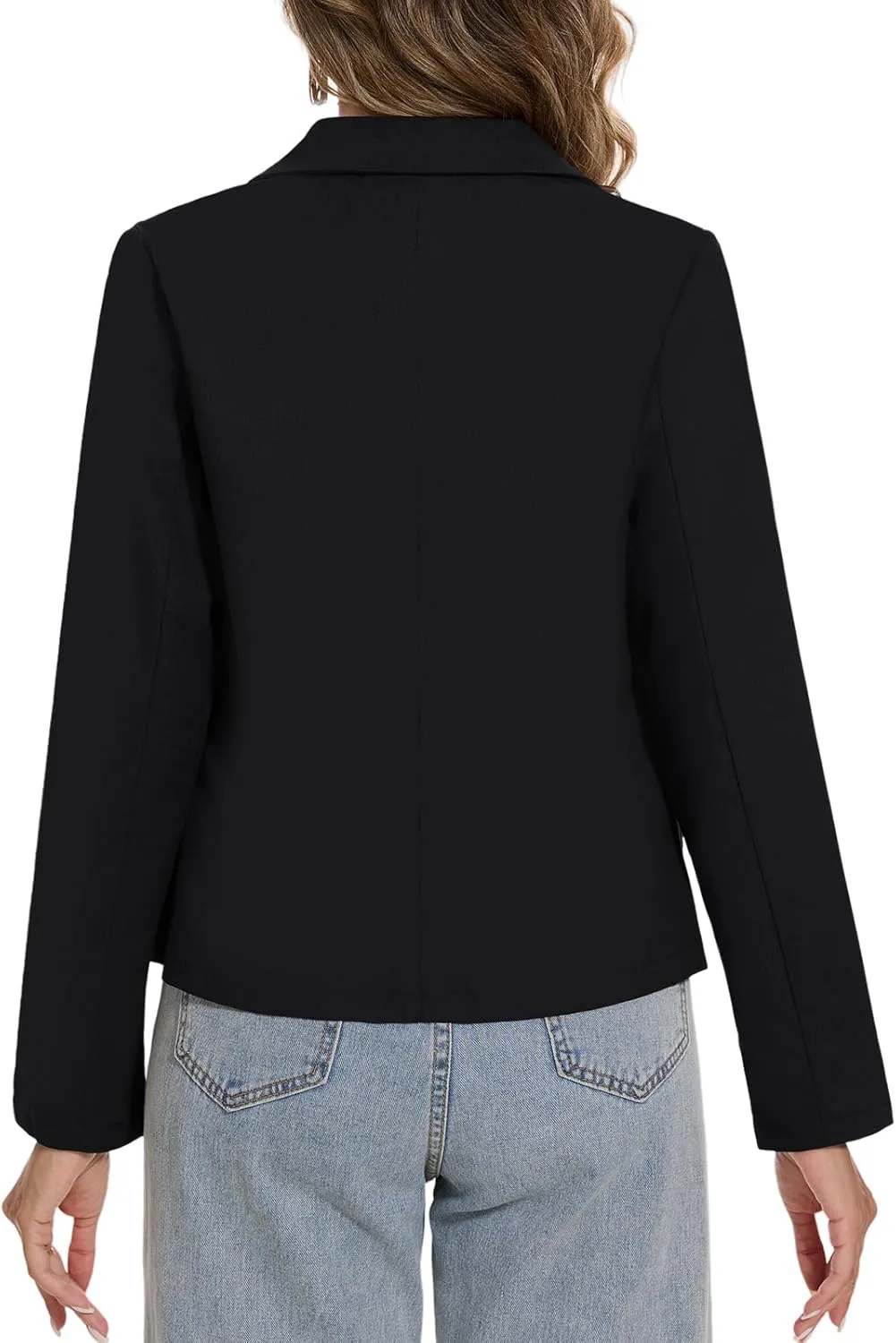 MINTLIMIT Women's Casual Blazer Long Sleeve Notched Lapel Button Work Office Linen Blazer Jackets