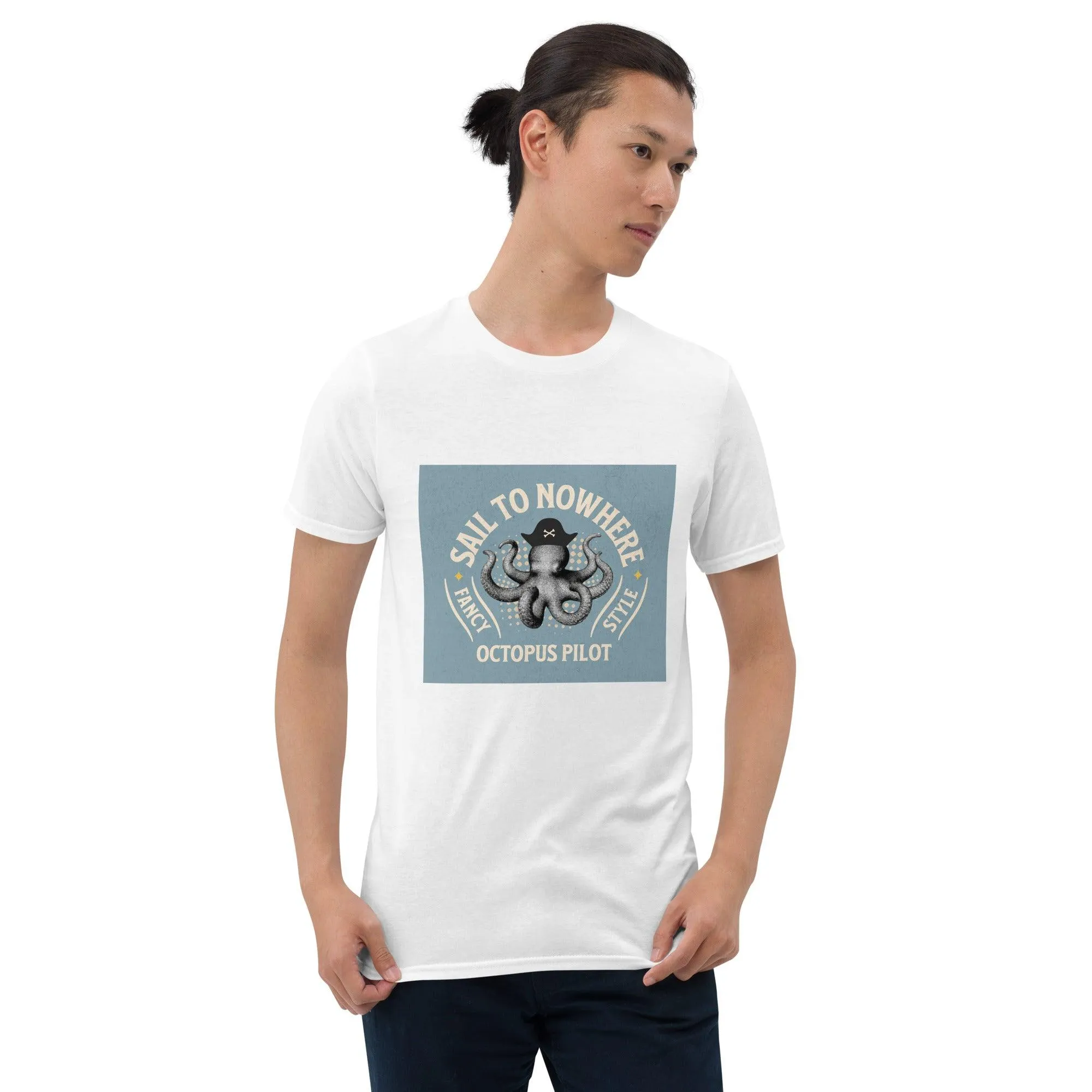Octopus Pilot Sail To Nowhere | Unisex Soft Style T-Shirt