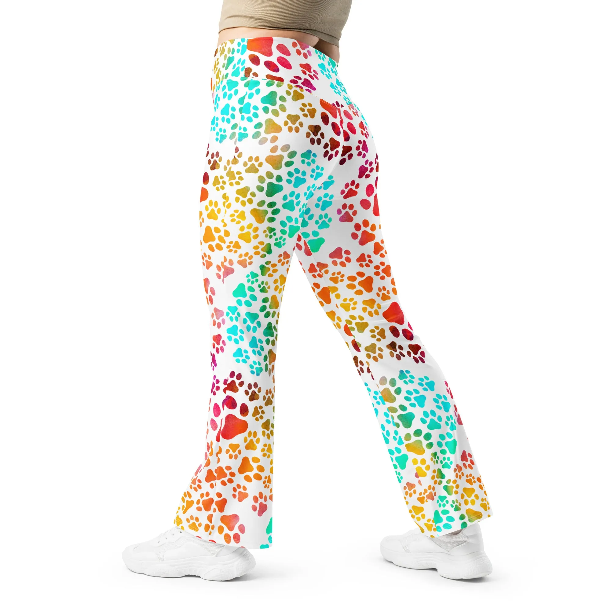 Prismatic Pawprints Flare leggings