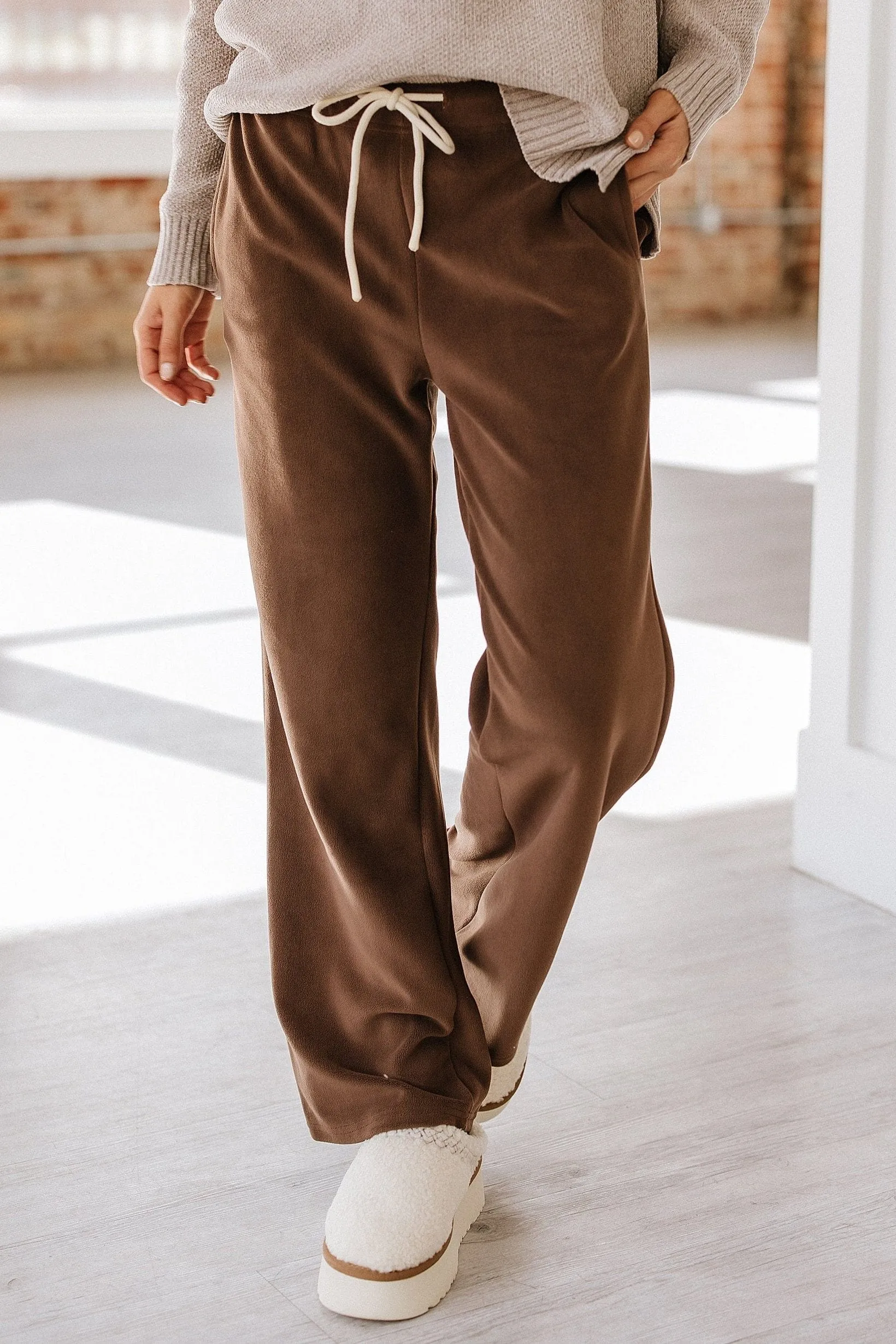 SALE - Sheila Wide Leg Fleece Pants | Size Large