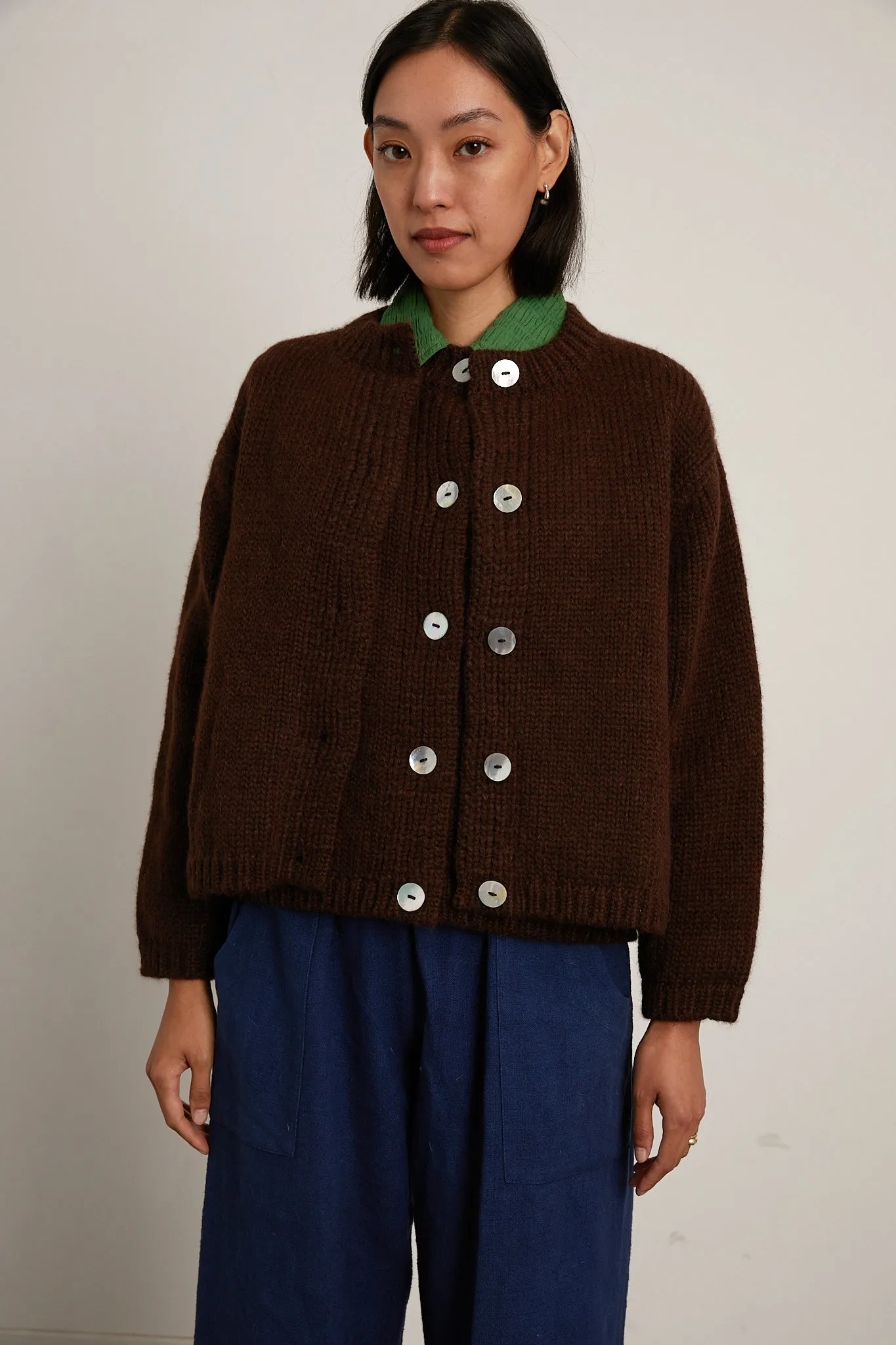 Sheba Cardigan Sweater- Chocolate