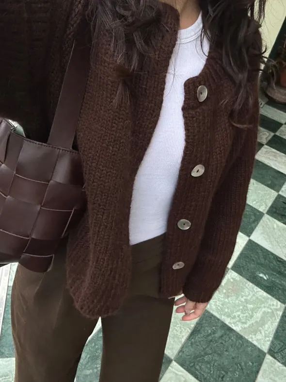 Sheba Cardigan Sweater- Chocolate