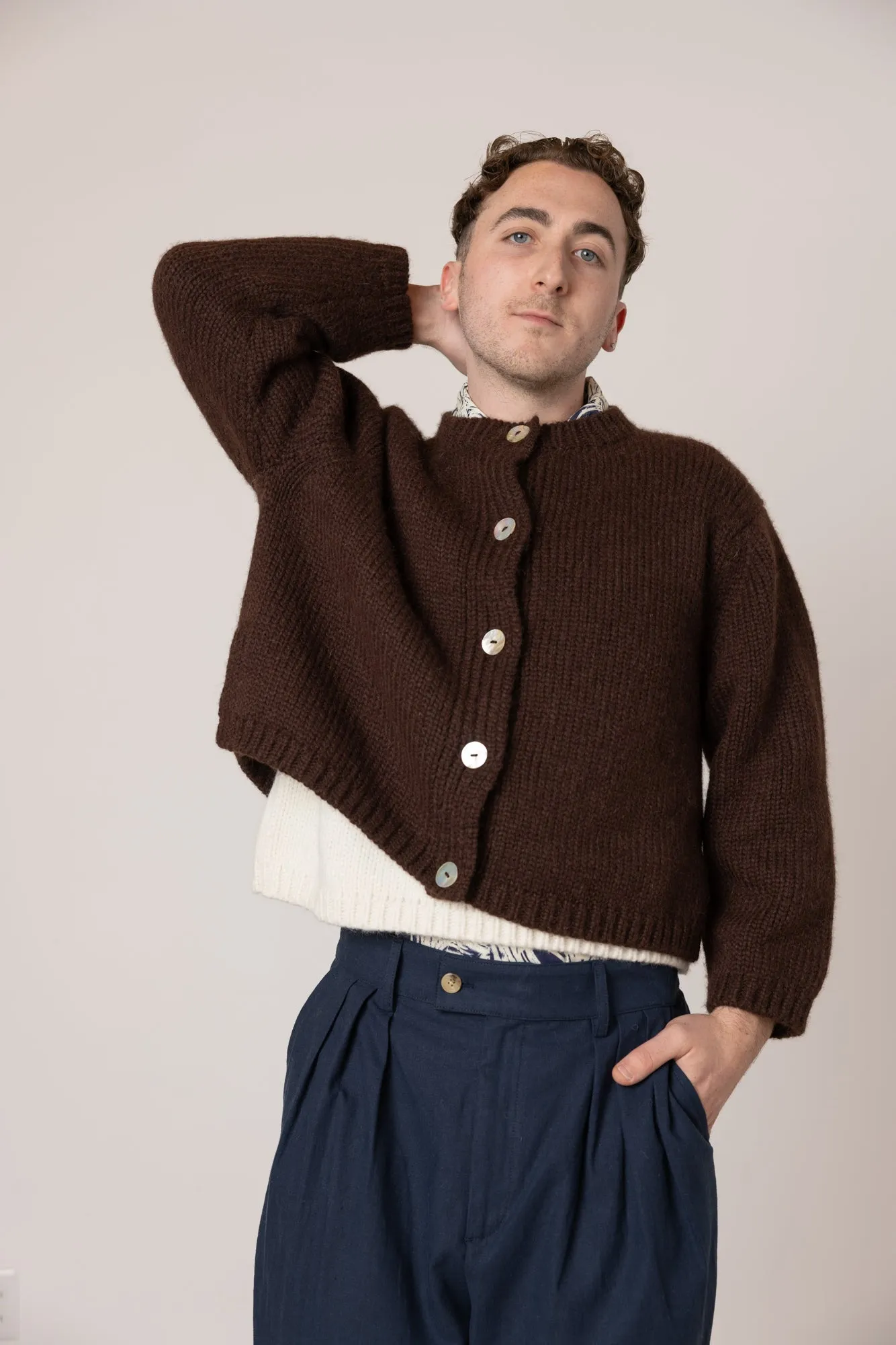 Sheba Cardigan Sweater- Chocolate