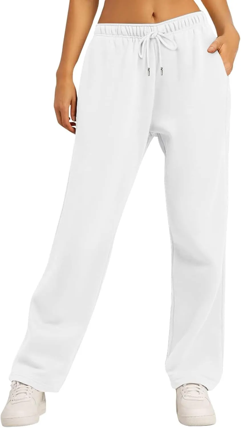 Sweat Pants for Womens Comfy Athletic High Waisted Joggers with Pockets Baggy Elastic Waist Jogging Pants Sweats