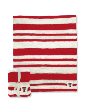 Texas Tech Double T Striped Cable Knit 50'x60' Throw