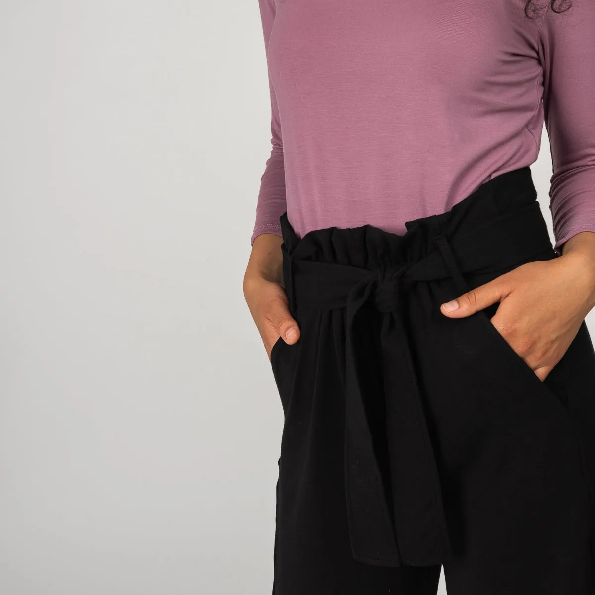 The Comfy Paperbag Culottes in Black - Final Sale