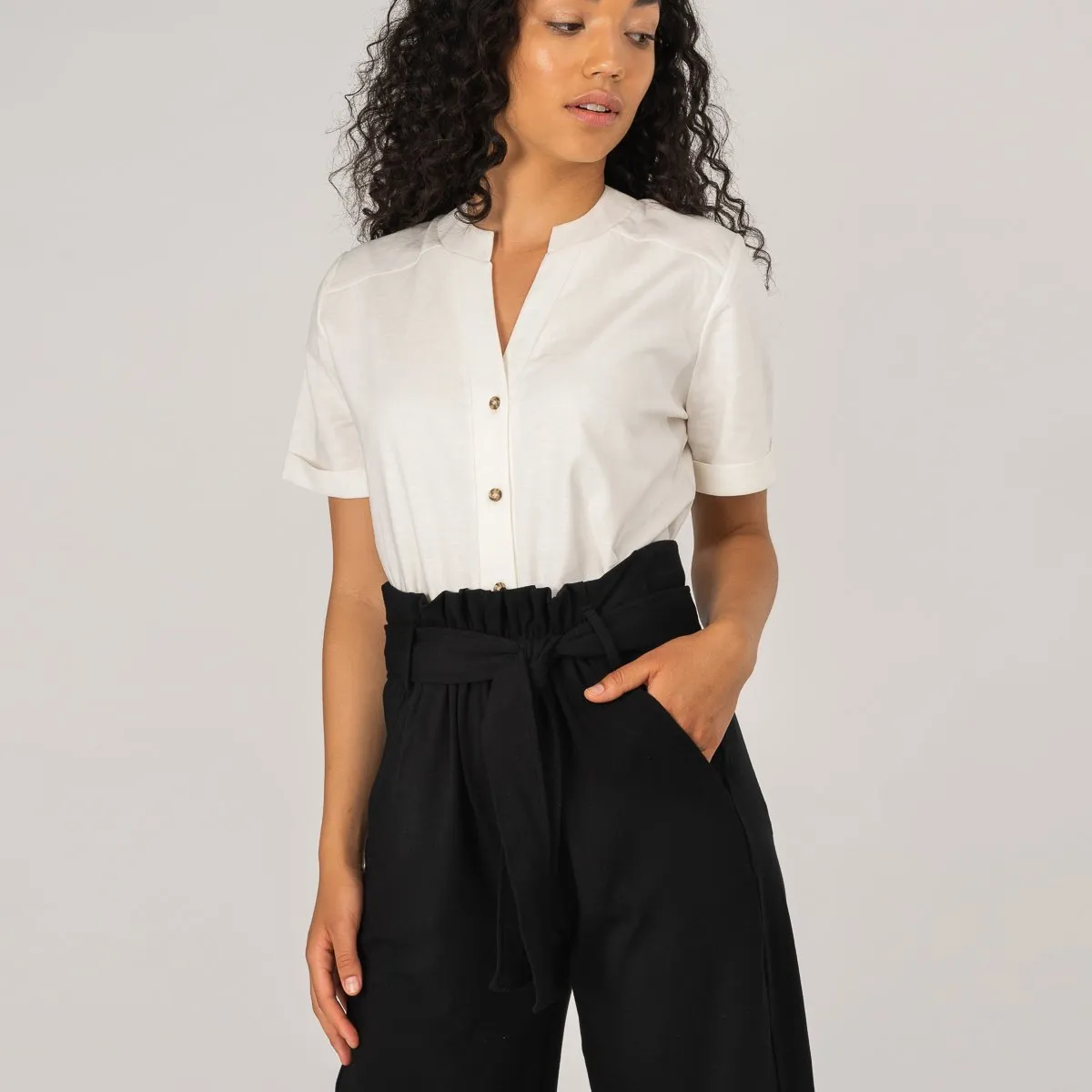 The Comfy Paperbag Culottes in Black - Final Sale