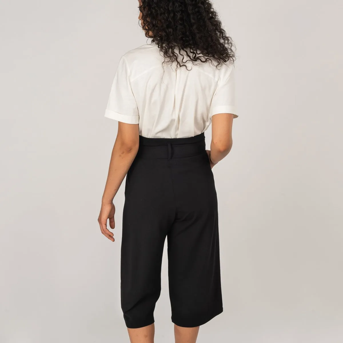 The Comfy Paperbag Culottes in Black - Final Sale
